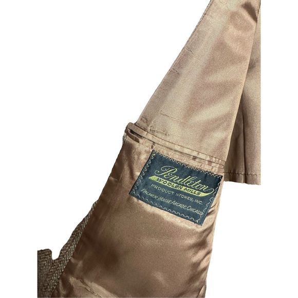 Harris Tweed Pendleton Vintage Pure Scottish Wool Brown Blazer Suit Jacket 42/44 - Picture 5 of 11